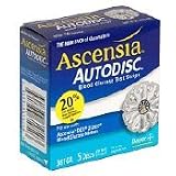 Ascensia Auto Disc Blood Glucose Test Strips 50's