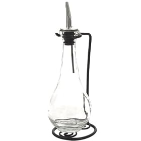 Buy Chic Olive Oil &Vinegar Kitchen Decorative Dispenser Glass Bottle 1pc ~ Clear Colored Glass...
