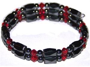 Hematite Magnetic Bracelet Wrap – Red