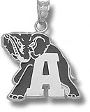 Alabama Crimson Tide Solid Sterling Silver ''A'' Elephant 5/8'' Enamel Pendant