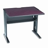 Safco Computer Desk w/Reversible Top, 35-1/2w x 28d x 30h, Mahogany/Medium Oak
