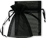 100 Black jewelry wedding organza gift bags 7 x9 cm distribute