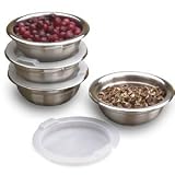 8 Piece Stainless Steel Prep Bowls Set with Lids by RSVP