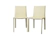 Baxton Studio Crawford Ivory Leather Modern Dining Chair, Set of 2