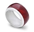 ITALIAN STERLING SILVER RING WITH WINE ENAMEL