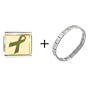 Olive Green Ribbon Awareness Italian Charm