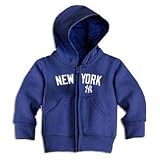New York Yankees Infant Baby Navy Zippered Hooded Fleece Sweatshirt