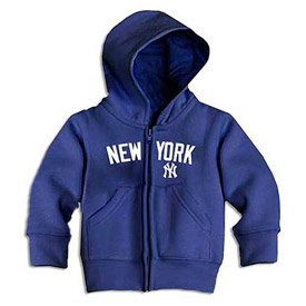 New York Yankees Newborn Baby Navy Hooded Fleece Zippered Sweatshirt (12 Months)