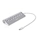 KMASHI USB Type C to USB 3.0 Hub - USB-C to 7-Port USB 3.0 Hub for USB Type-C Devices Including the new MacBook, ChromeBook Pixel and More (Silver Aluminum) (white)