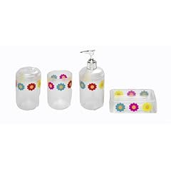 Sealskin Badausstattungs-Set Fleur mit Seifenspender, Seifenablage,  Zahnb�rstenbecher + Mundsp�lbecher (multi/multi)