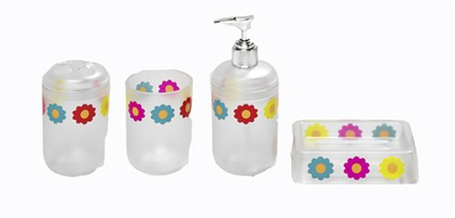 Sealskin Badausstattungs-Set Fleur mit Seifenspender, Seifenablage,  Zahnb&uuml;rstenbecher + M Preisvergleich