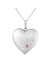 Sterling silver SS & Heart Loc w/ Flowers "Love" Necklace