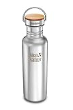 Klean Kanteen 27 oz Stainless Steel Reflect Water Bottle (Stainless Bamboo Cap) - Mirrored Stainless