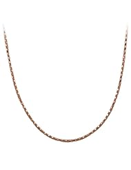 Rose Goldtone Finish Silver Diamond Cut Popcorn Chain Necklace, 24"