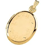 14K White Gold Oval Shaped Locket