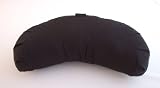 Zen Black Crescent Zafu Meditation Cushion filled with Organic Buckwheat Husks.