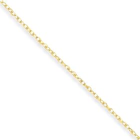 1.05mm, 14 Karat Gold, Cable Rope Chain - 24 inch