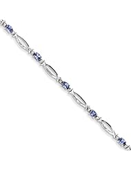 Sterling Silver Tanzanite And Diamond Bracelet