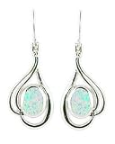 Morningflower Swirled White Opal Earrings