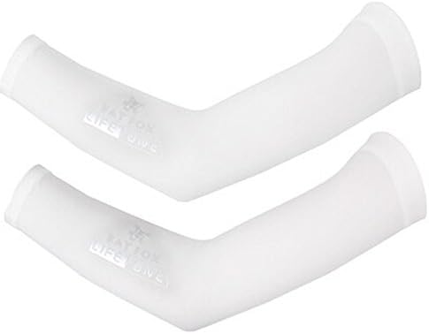 Cycling Arm Sleeves Sun UV Protection Bike Bicycle Arm warmers for Outdoor Games Sports Cycling Hiking XL White