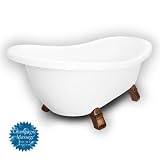American Bath Factory B1-1720-WW-NH-M2-45-OC-C1-LH Churchill Slipper Clawfoot Bathtub in White, Arma
