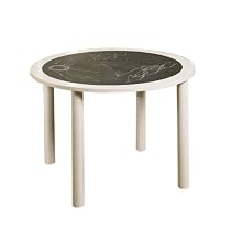 Powell White Round Chalkboard Table