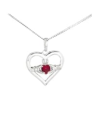 July - Ruby Birthstone Claddagh Pendant