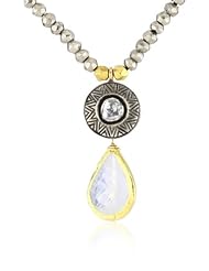Nava Zahavi Pyrite Diamond and Moonstone Drops Necklace