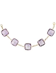CleverEves 14Kt Yellow Gold Pink Amethyst Bracelet