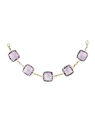 14KT Yellow Pink Amethyst Bracelets Length = 8
