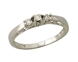 Three Stone Diamond MOM Ring 14K White Gold
