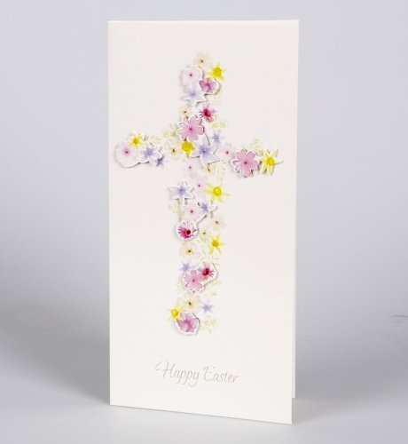 Religious Cross Hand Crafted Easter Card