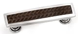 Laurey 12490 Cabinet Hardware 96MM Rectangular Pull, Satin Nickel and Brown