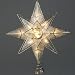 Kurt S. Adler 10-Light  10.5" Capiz Four Point Double Star Christmas Tree Topper with Glass Nugget Centerpiece in Brass Finish