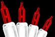 Set of 50 Red Mini Christmas Lights - White Wire