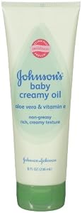 Johnson's Baby Creamy Oil, Aloe and Vitamin E, 8  Ounce (Pack of 2)