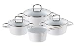 Produkt-Bild: Bergner KOCHTOPFSET / Farbe WEISS / antihaftbeschichtetes TOPFSET / 4x KOCH TOPF