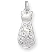 Sterling Silver Fancy Cat Charm with Filigree Design