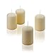 Vanilla Pillar Candles - Set of 8 Unscented Candles - 3 inch Tall, 2 inch Thick - 18 Hour Clean Burn Time