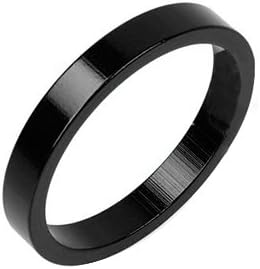 3 Pcs Aluminum Cycling Road Bikes BMX Bike Mountain Bike Fixie Bike Track Bike Single Speed Bike Headset Spacers (Bag of 3, 1-1/8" x 5 mm) - Black Anodized