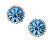 Sterling Silver 925 Brilliant Round 4mm Light Blue Crystal Stud Earrings