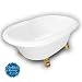 American Bath Factory B1-3720-WW-DM7-M2-45-PB-C1-CD Duchess Double Ended Clawfoot Bathtub in White,