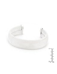 Silver Tone Wide Mesh Cuff Bracelet