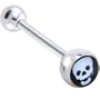 Black and White SKULL Logo Barbell Tongue Ring