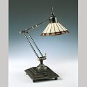 Pueblo Cream Panel Tiffany Glass Table Lamp - QUZ-TF7110Z