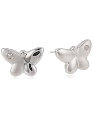 Sterling Silver Childrens Butterfly Button Earrings
