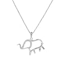 Sterling Silver Diamond-Accent Elephant Pendant, 18"