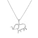 Sterling Silver Diamond-Accent Elephant Pendant, 18"