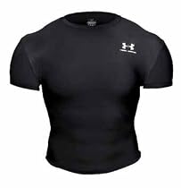 UNDER ARMOUR Heat Gear Full Tee , S, BLACK