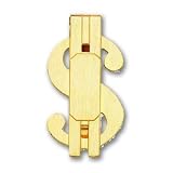 Gold-plated Satin Finish Dollar Sign Money Clip